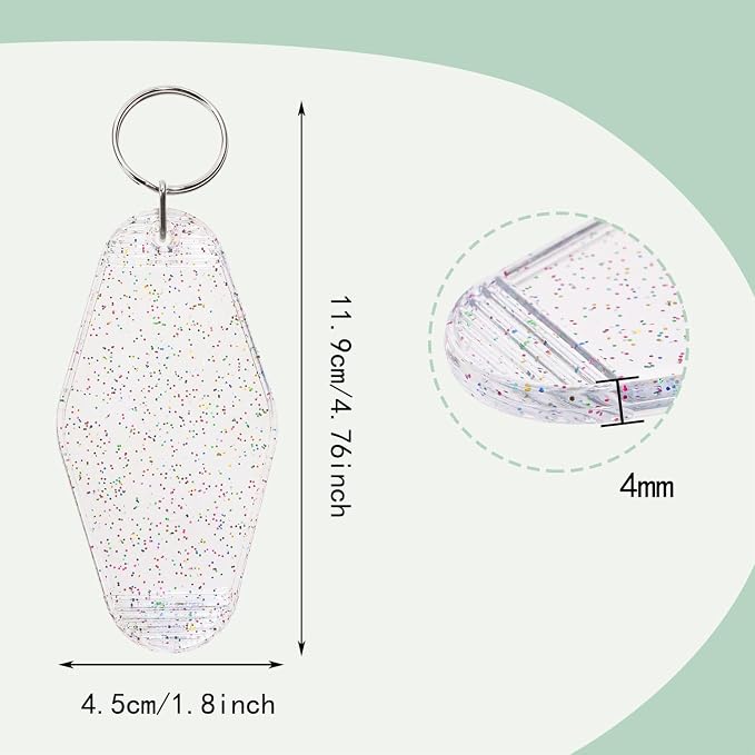 8PCS Motel Keychain Blank Hotel Key Tags Holder - Image 2