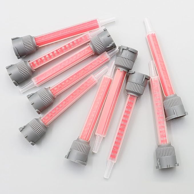 25pcs Mix Nozzles Square Orange Epoxy Adhesive Mixing Nozzle Tip Resin Mixer - Image 3