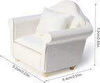 Dollhouse Couch with Pillow 1 12 Scale Miniature Sofa Arm Chair Living Room - Image 8