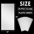 Frienda 24 Pack 7.5 Mil Blank Stencil Sheets, 12 x 24 Inch Plastic Making Sheet - Image 2
