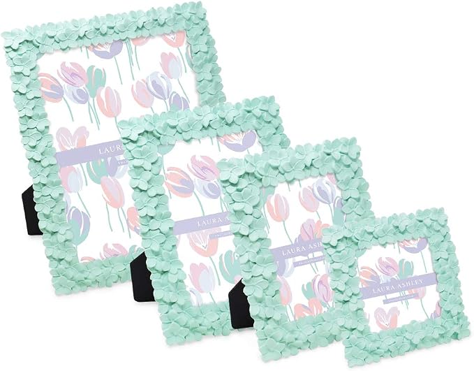 Laura Ashley 4x4 Flower Textured Hand-Crafted Resin Picture Frame - Image 5
