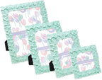 Laura Ashley 5x7 Mint Green Flower Textured Hand-Crafted Resin Picture Frame - Image 5