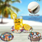 Zythron 8 Pack Dog Diamond Art Coasters, Diamond Painting Coasters Kits | Dog - Image 4