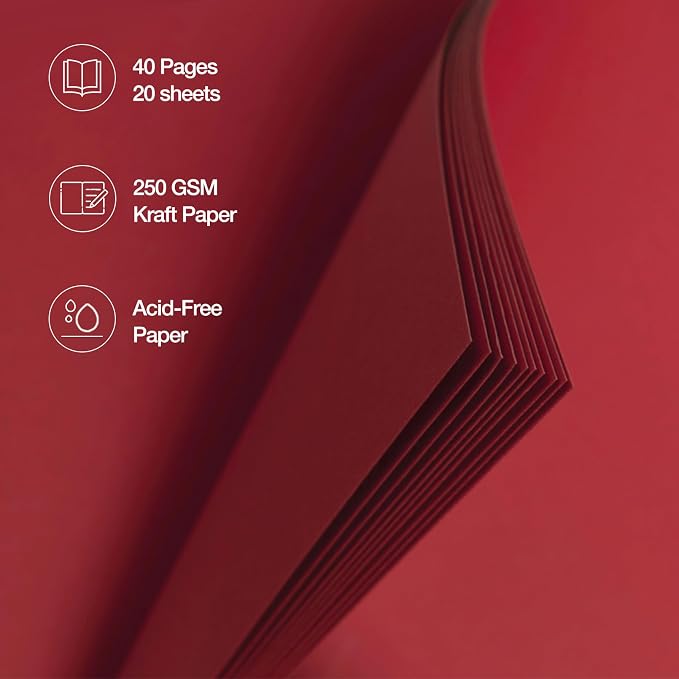 potricher 10 x 10 Inch DIY Scrapbook Album 40 Pages Hardcover Kraft Paper Scrap - Image 5