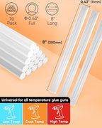 SHALL Full Size Hot Glue Sticks, 0.43” Dia x 8” Long - Image 3