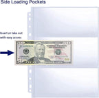 30 Pack 180 Pockets 11 Hole Currency Collection Sleeves, Cash Collecting Album - Image 3