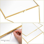 AVLA Brass Hanging Photo Frame, 11x14 Inch Double Glass Floating Display - Image 3