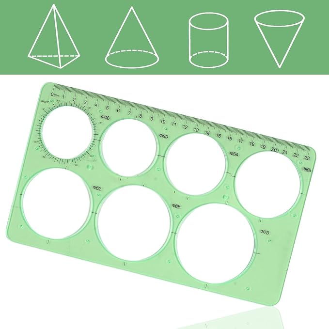 5PCS Circle Template Measuring Geometry Ruler Geometric Drawings Stencils Rulers - Image 4