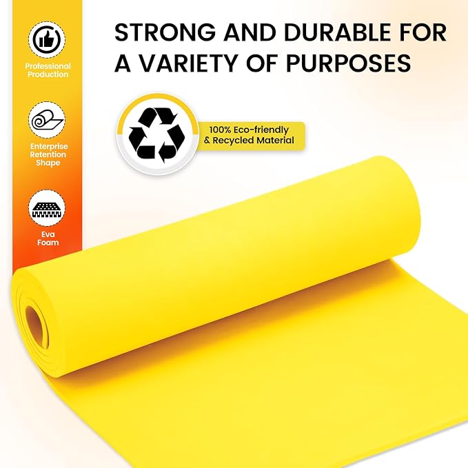 Do²ping Yellow Eva Foam Sheets roll, 6mm eva Craft Foam 49''x13.9'' High - Image 5
