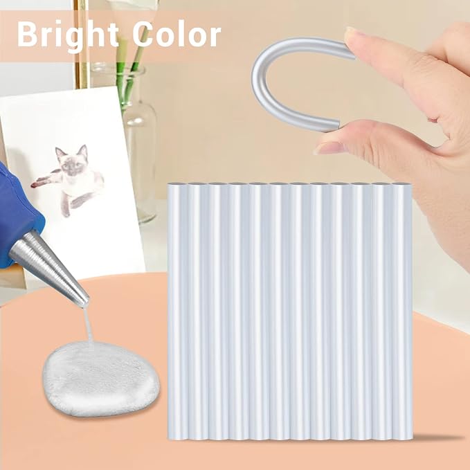 Manarty Metallic Silver Hot Glue Stick, Adhesive EVA Glue Sticks Standard - Image 3