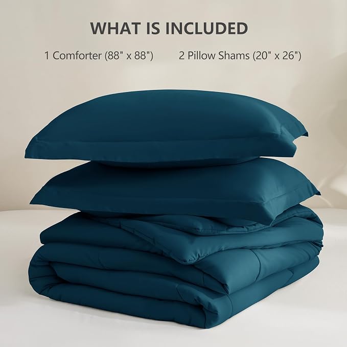 CozyLux Queen Comforter Set Lyons Blue - Image 6