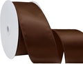 Brown 2.5 Inch Continuous 25 Yards Satin Wired Ribbon by Simplegoal