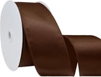 Brown 2.5 Inch Continuous 25 Yards Satin Wired Ribbon by Simplegoal