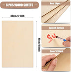 6 Pack Basswood Sheets 12 x 18 x 1/8 Inch-3 mm Unfinished Plywood - Image 2