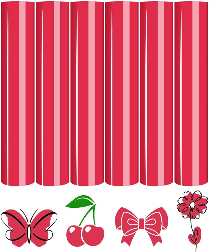 Tintnut Raspberry Red Heat Transfer Vinyl, easy cut & weed, stretch washable by Tintnut