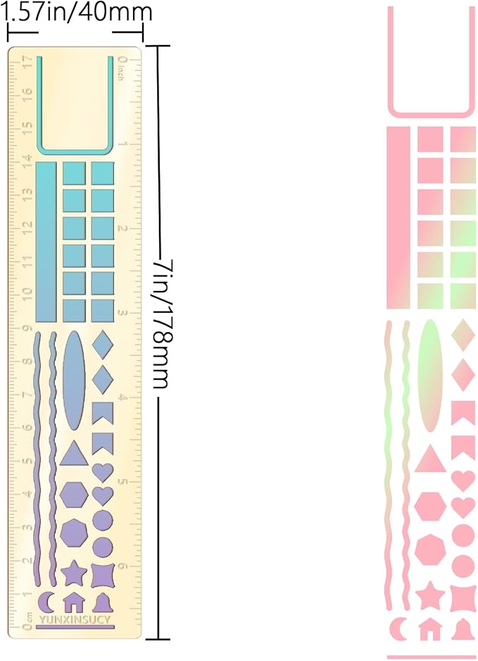 Metal Bookmark Ruler for Journals, Habit Tracker, Drawing Measuring Tools - Image 7