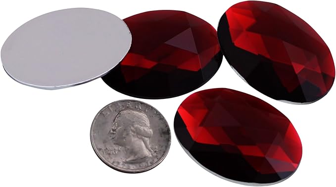 40x30mm Dark Red Garnet H133 Large Flat Back Oval Acrylic Rhinestones Cosplay by Allstarco