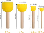 30 Pcs Round Sponges Brush Set, Round Sponge Brushes - Image 2