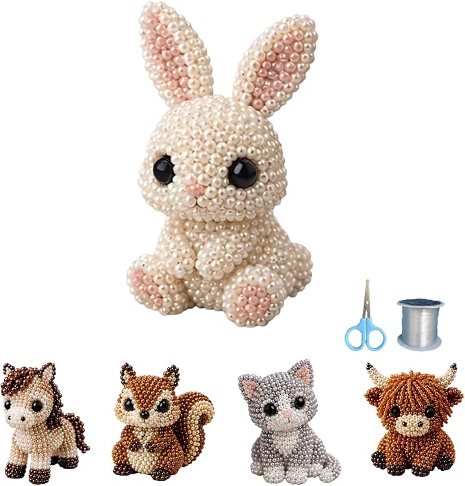 CJNEJGT Kid Friendly 3D Beaded Animal DIY Kit, Stress Relief Leisure DIY Bead by Unknown