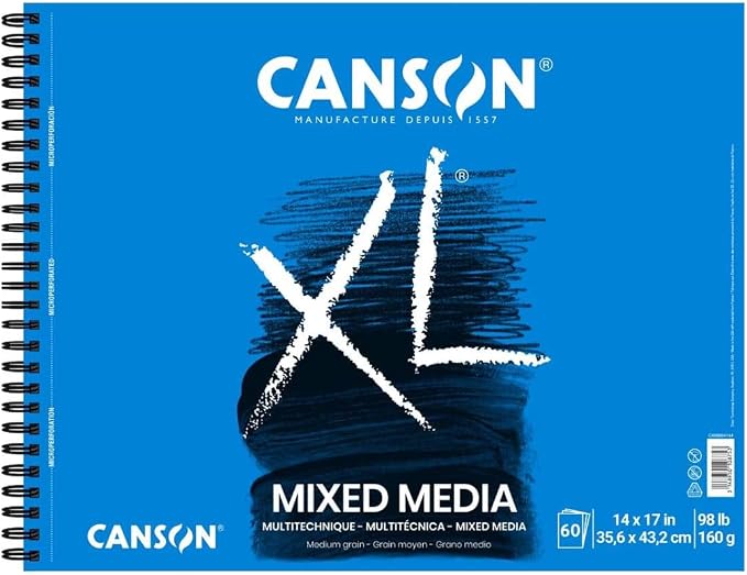 Canson XL Series Mix Media Pad, 98 lb., 60 Sheets/Pad, 180 Sheets Total - Image 2