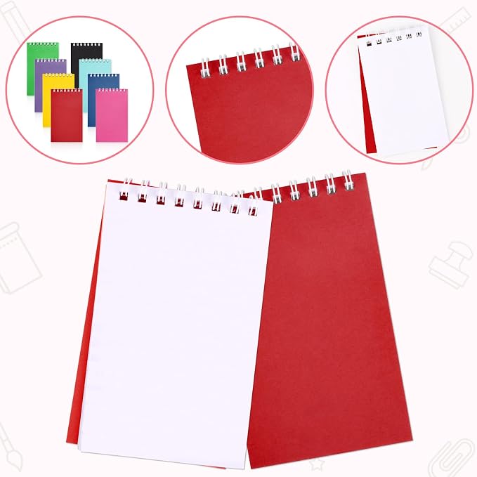 24 Pack Mini Notebooks for Kids Small Spiral Journal Notepads Party Favor | - Image 3