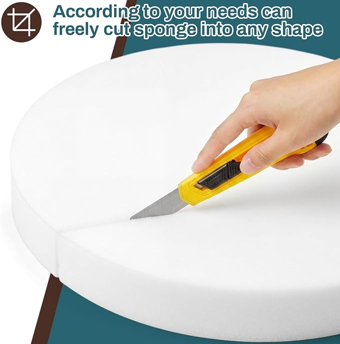 Frienda 2 Pack 15" D x 3" H Round Upholstery High Density Foam Cushion - Image 5