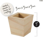 Plaid Unfinished Wood Square Planter - Image 2