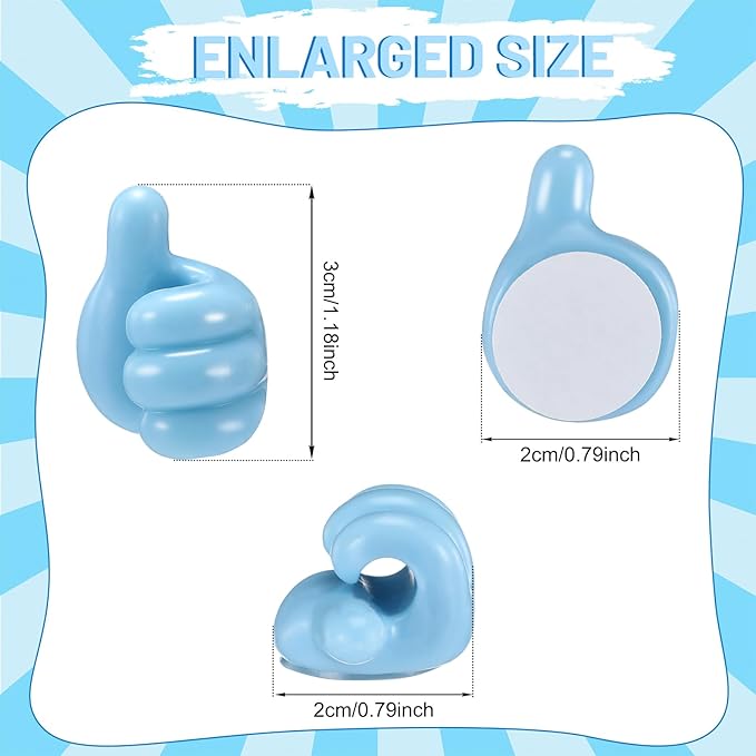 48 Pack Adhesive Pencil Holders Back to School Thumb-Shaped Pen Holder Bulk | - Image 2