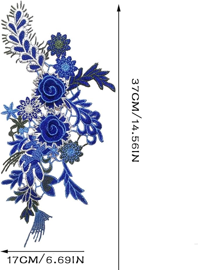 Vintage Rose Sew Lace Flower Embroidery Patches, - Image 2