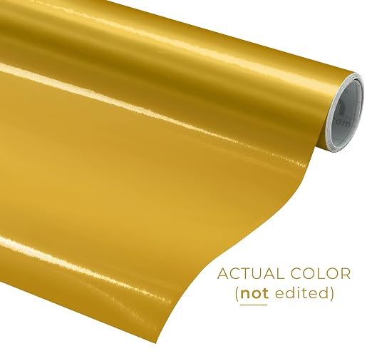 VViViD Gold Metallic Gloss DECO65 Permanent Adhesive Craft Vinyl - Image 2