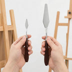 5pcs Palette Knife Painting Stainless Steel Spatula Wood Handle | Oil Paint - Image 7