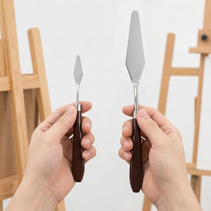 5pcs Palette Knife Painting Stainless Steel Spatula Wood Handle | Oil Paint - Image 7