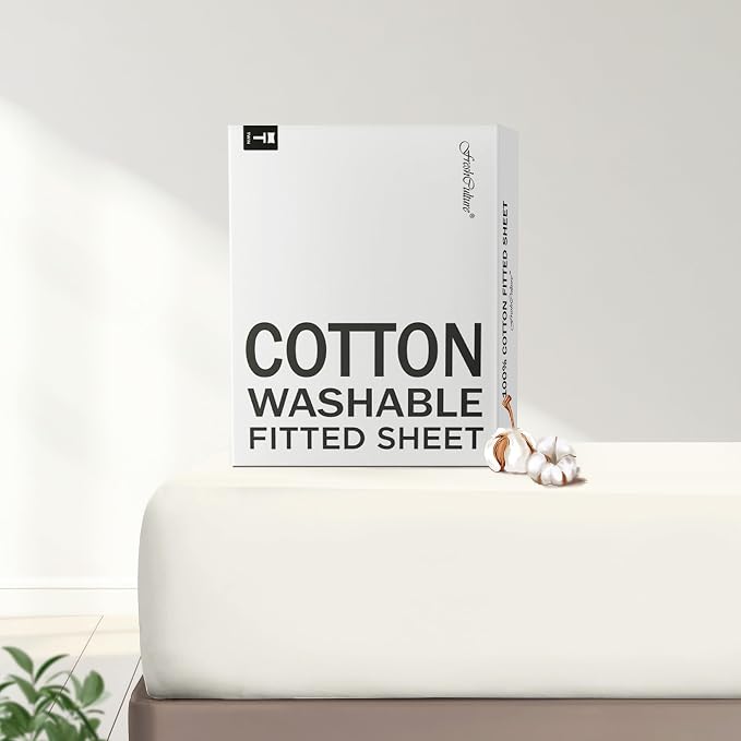FreshCulture Pure Cotton Fitted Sheets California King Size, 300 Thread Count by FreshCulture