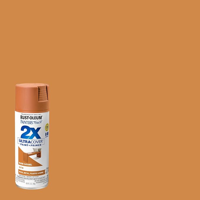 Rust-Oleum Painter's Touch 2X Ultra Cover Spray Paint, Satin Warm Caramel | - Image 2