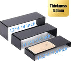 ANDGOO 6Pcs Large Acrylic Risers, 2 Set Black Rectangular Showcase Collectibles - Image 2
