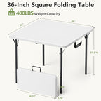 Folding Table, 36 Inch Square Foldable Card Table - Image 3