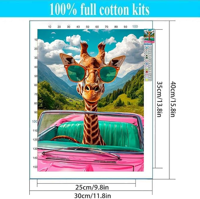 Giraffe Stamped Cross Stitch Kits - Image 2