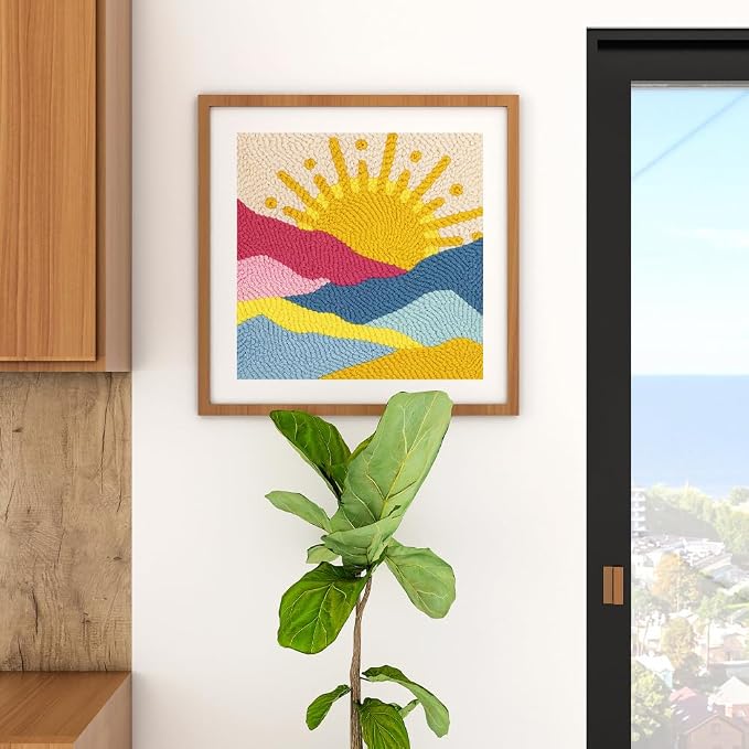 Doodlream Colorful Mountain Sun DIY Punch Needle Embroidery Kit - Image 6
