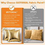 GOTIDEAL Gold Fabric Paint for Clothes Permanent, T-Shirts Textile Paint 8.45 oz - Image 7