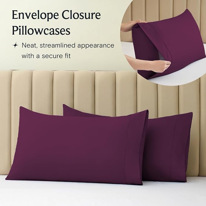 LuxClub 4 PC Full Sheet Set, Breathable Luxury Bed Sheets, Deep Pockets 18" - Image 8