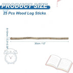 PATIKIL 25 Pcs 12inch Wood Log Sticks, 0.31-0.39inch in Diameter Natural - Image 2