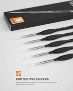 Nicpro 5 PCS Detail Paint Brushes, Extra Fine Tip 000 Miniature Painting Artist - Image 6