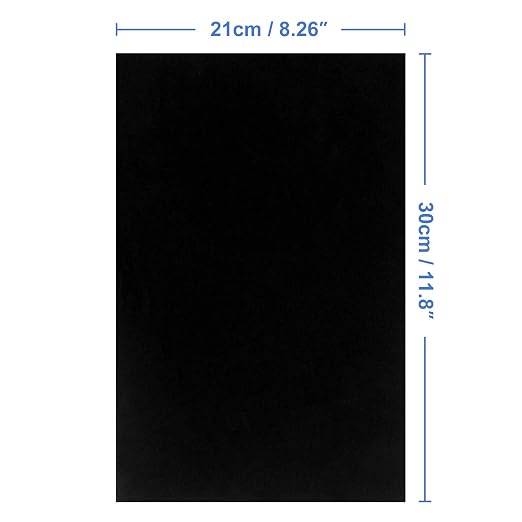 Thyores 15PCS Stick Black Felt, Self Adhesive Felt Sheets, DIY Velvet Fabric - Image 2