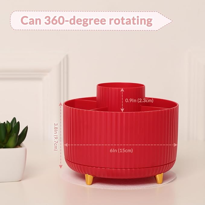 SKYDUE 360 Degree Rotating Desk Organizer, Dual-Purpose Pencil Pen Holder - Image 3