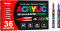 Acrylic Paint Markers Pens, 36 Vivid Colors Acrylic Markers Set, Direct Liquid by Unknown