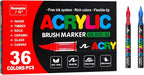 Acrylic Paint Markers Pens, 36 Vivid Colors Acrylic Markers Set, Direct Liquid by Unknown