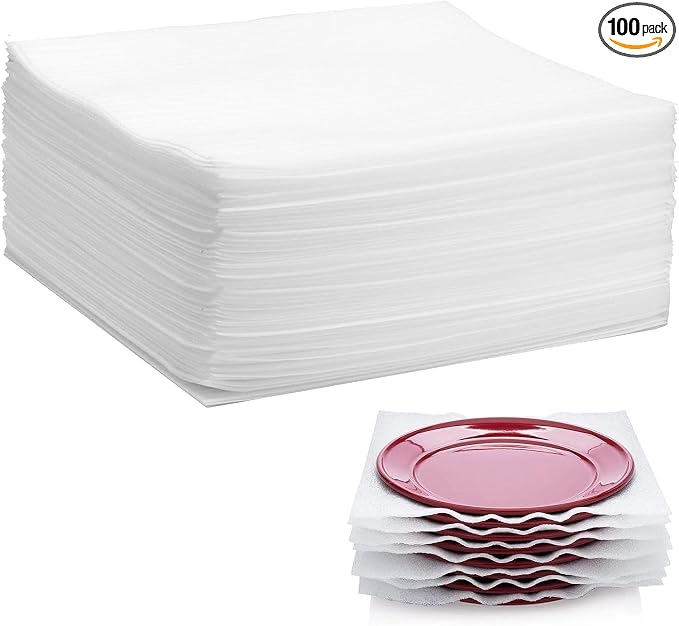 100 Pack Foam Wrap Sheets for Packing Storage Shipping Moving Supplies by WAUPPY