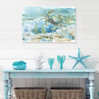 Nautical Wall Decor Green Crab Canvas Painting Ocean Bathroom Decor Sea Grass - Image 3