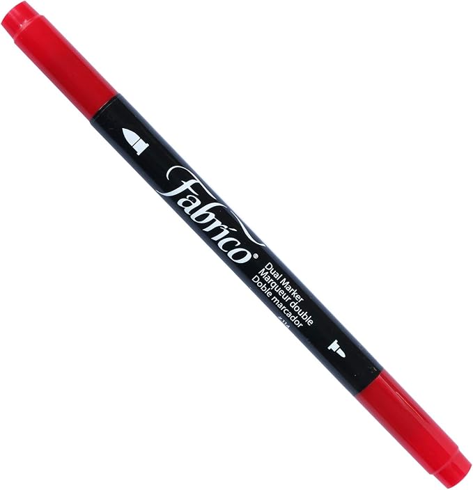 Tsukineko Dual-Ended Fabrico Marker Color-Fast, Poppy Red by Tsukineko