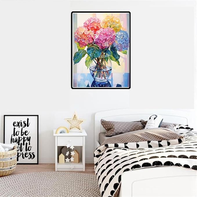 EIBEILI Diamond Painting Kits for Adults, Hydrangea in Glass 5D Diamond Art - Image 2